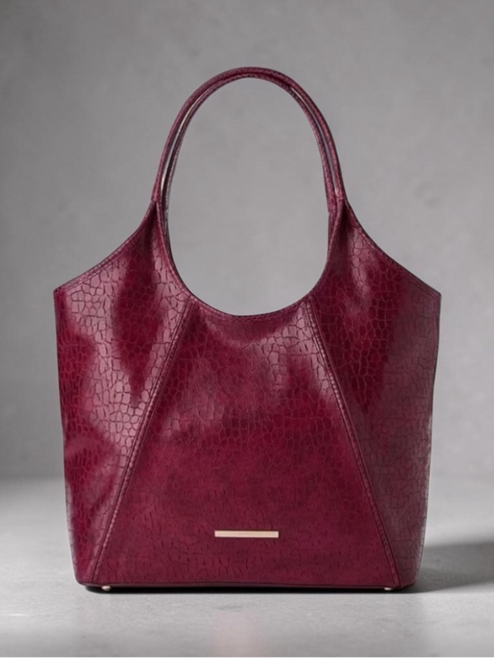 NWT Brahmin Iona Tote Cherry Lacquer Croc-Embossed
